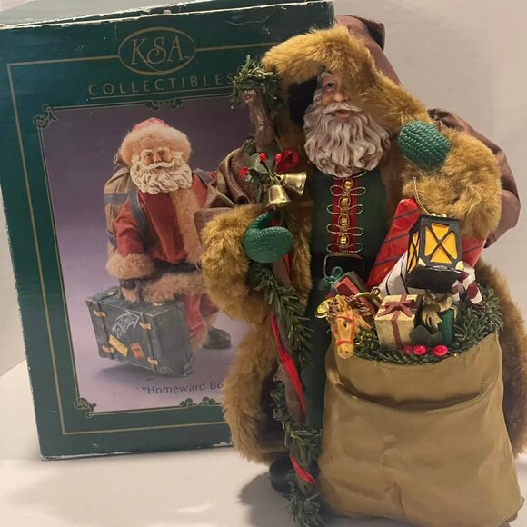 KSA Collectibles Christmas Santa Homeward Bound Figurine 10" with Box - Picture 3 of 9